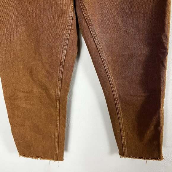 RE/DONE 70S Ultra High Rise‎ Stove Pipe Button Fly 100% Cotton Jeans Sz 24 Brown - Picture 3 of 14